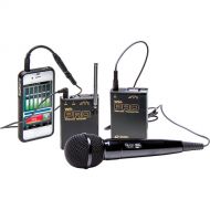 Azden WMS-PRO+i VHF Camera-Mount Wireless Omni Lavalier Microphone System with Handheld Mic for Smartphones (169 & 170 MHz)