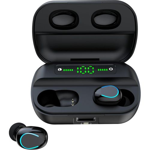  Azpen NVEE True Wireless Bluetooth Earbuds w/Charging Case with Premium Sound, Big Bass, Bluetooth 5.0. 4 Hrs of Playtime, 120 Hrs Stand by Time, IPX5 Sweat Resistant.