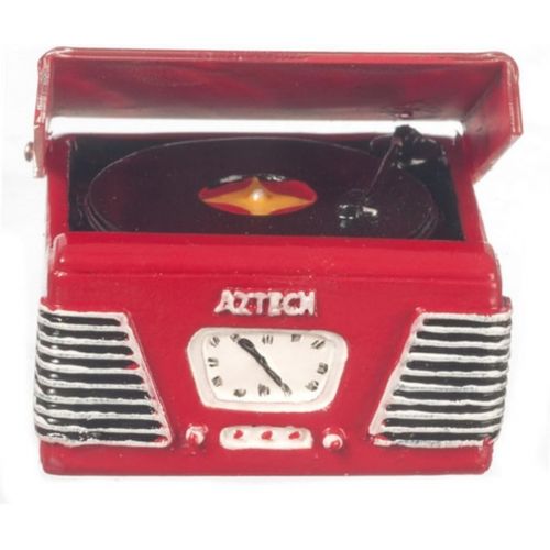  Aztec Imports, Inc. Dollhouse Miniature 1950s Style Turntable RED