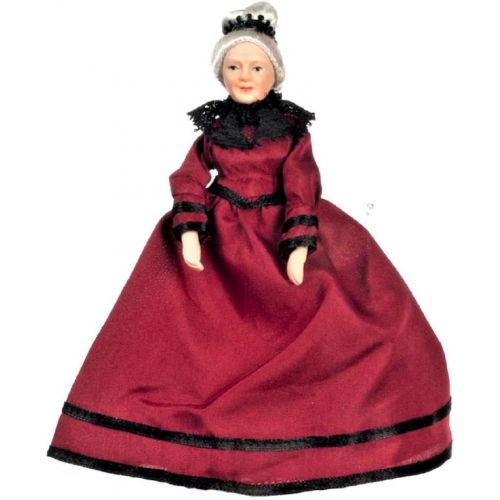  Aztec Imports, Inc. Dollhouse Miniature Doll Grandmother, Victorian Outfit, Porcelain #G7682