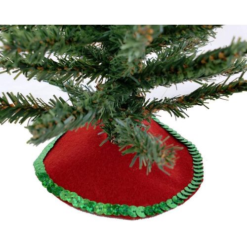  Aztec Imports, Inc. Dollhouse Miniature Red and Green Tree Skirt