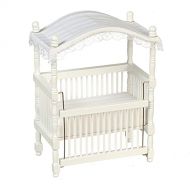 Aztec Imports, Inc. Dollhouse Miniature White Canopy Crib T6133w