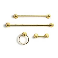 Aztec Imports, Inc. Dollhouse Miniature 1:12 Scale 4 Pc Brass Towel Rack SET #T8464