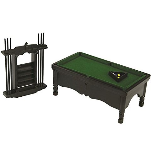  Aztec Imports, Inc. Dollhouse Miniature Black Pool Table Set