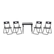 Aztec Imports, Inc. Dollhouse Miniature 5-Pc. Black Metal Folding Table & Chairs Set
