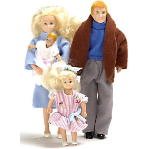  Aztec Imports, Inc. Dollhouse Miniature 1:12 Scale Modern Family of 4 People Mum Dad Girl Baby