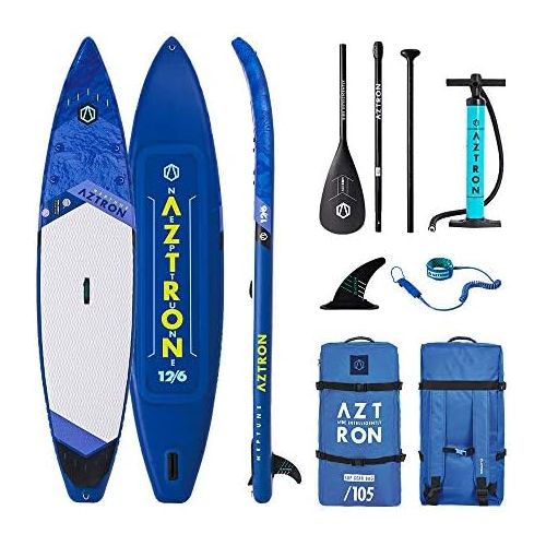  AZTRON Neptune 12.6 Double Double Sup Stand up Paddle Board mit Power Carbon 70 Paddel und Leash