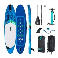 Aztron Mercury 1010 Double Chamber Inflatable Stand Up Paddle SUP Board with Adjustable Paddle, Bag, Pump and Leash