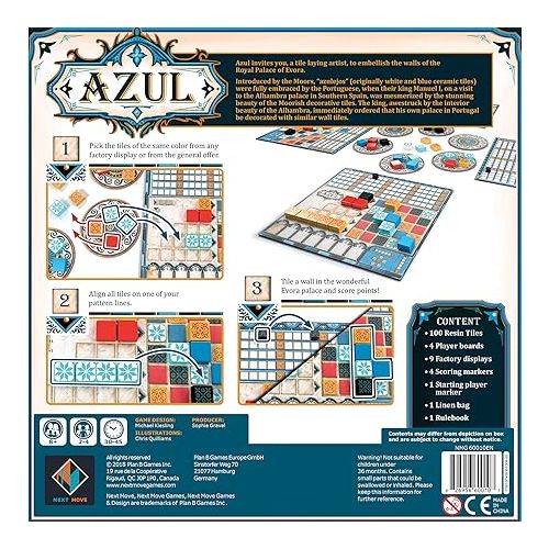  Azul-Board Game Strategy-Board Mosaic-Tile Placement Family-Board for Adults and Kids Ages 8 up 2 to 4 Players