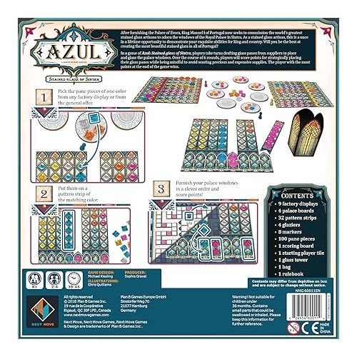  Azul Stained Glass of Sintra Board Game EXPANSION - Craft Colorful Window Panes. Tile-Placement Strategy Game for Kids and Adults, Ages 8+, 2-4 Players, 30-45 Minute Playtime, Made by Plan B Games