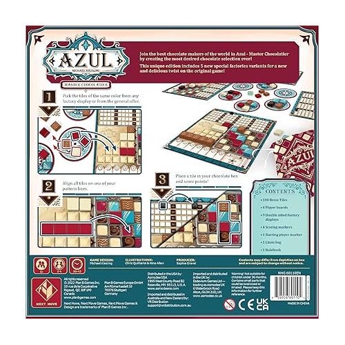  Azul Master Chocolatier Board Game - Craft the Ultimate Chocolate Selection! Tile-Placement Strategy Game for Kids and Adults, Ages 8+, 2-4 Players, 30-45 Minute Playtime, Made by Plan B Games