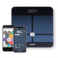 Azumio Bluetooth Digital Smart Scale for Body Weight | 6mm Tempered Glass LED Display Measures Body Fat, Visceral, BMI, BMR, Muscle Mass, Bone Mass Water Weight in KG or LB | iOS &