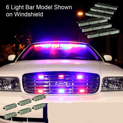  B&F 54 X LED w 18 X LED Emergency Vehicle Strobe Lights for Front Grille Deck Warning Light (54 LED w 18 LED, Red and Blue)