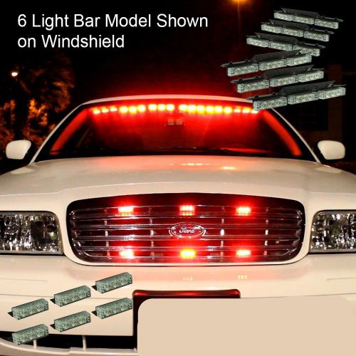  B&F 54 X LED w 18 X LED Emergency Vehicle Strobe Lights for Front Grille Deck Warning Light (54 LED w 18 LED, Red)