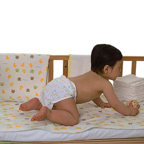 B♥caton B-caton Waterproof Diaper Changing Pad Breathable Flannel Changing Mats with Bear and Yellow Duck