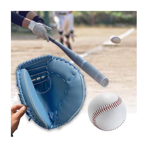  Baseball Catcher Gloves Softball Gloves Thickened and Ball 12.5'' Baseball Mitts Sports Batting Gloves for Training Unisex Beginner Men Women
