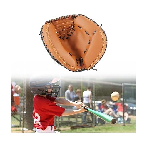  Baseball Catcher Glove Mittens Left Hand Premium Hand Catcher Mitts Slowpitch Softball Glove Baseball Infielder's Mitts for Beginner, Adults, Player