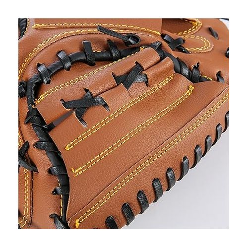  Baseball Catcher Glove Mittens Left Hand Premium Hand Catcher Mitts Slowpitch Softball Glove Baseball Infielder's Mitts for Beginner, Adults, Player