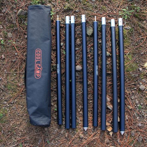  B Baosity 1.3 Tent Tarp Poles Aluminum Rods for Camping Shelters DIY Ready Easy to Install Repair Multifunction,Black with Storage Bag Versatile