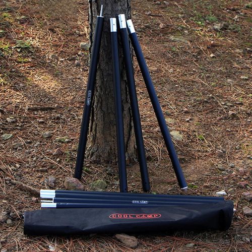  B Baosity 1.3 Tent Tarp Poles Aluminum Rods for Camping Shelters DIY Ready Easy to Install Repair Multifunction,Black with Storage Bag Versatile