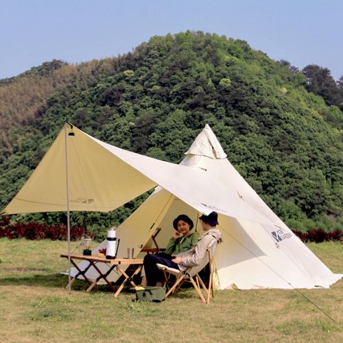  B Baosity Outdoor Family Camping Tent Canopy Lightweight Waterproof Windproof Pyramid Tent Large for Beach Lawn Picnic Backpacking Travel Teepee Tents