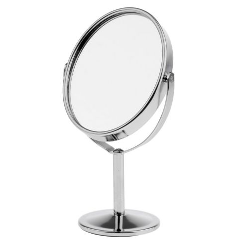  B Blesiya 3 inch Mini Women Beauty Makeup Cosmetic Mirror Oval Compact Dual Side Normal + Magnifying Mirror Silver/Bronze - Silver