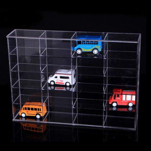  B Blesiya Transparent Acrylic Organizer 20 Slots Toy car Display Stand Model Display Shelf Storage Box