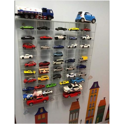  B Blesiya Transparent Acrylic Organizer 16 Slots Toy car Display Stand Model Display Shelf Storage Box