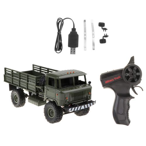  B Blesiya 116 Four-Wheel Drive Off-Road Vehicle, Remote Control Military Truck Army Car with 2.4 GHz Radio Controller Kids Toy Gift - Green