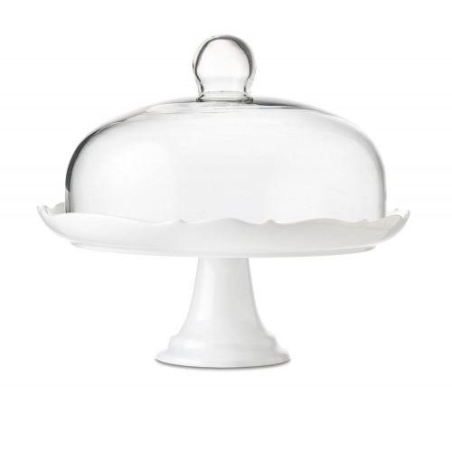  B Brilliant Brilliant - Bianco Pedestal Cake Plate and Dome 27cm (10.5 inches)