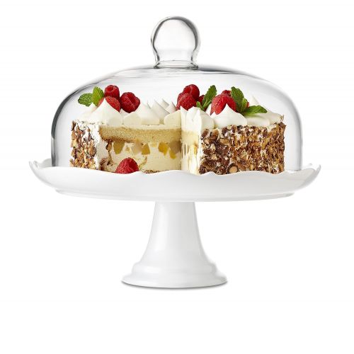  B Brilliant Brilliant - Bianco Pedestal Cake Plate and Dome 27cm (10.5 inches)