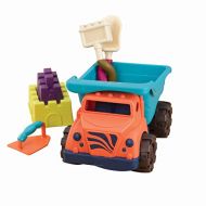 B. toys by Battat B. Toys  Coastal Cruiser  15” Toy Dump Truck with 5 Funky Sand Toys for Kids 18 M+ (6-Pcs)