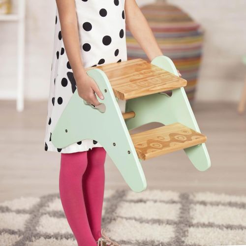  [아마존핫딜][아마존 핫딜] B. spaces by Battat - Peek-A-Boost  Wooden Two-Step Stool  Mint & Wood