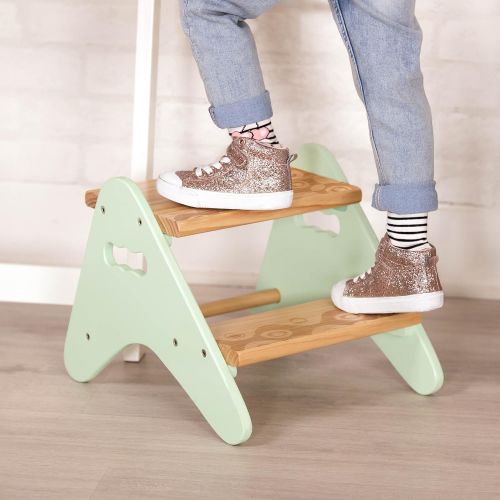  [아마존핫딜][아마존 핫딜] B. spaces by Battat - Peek-A-Boost  Wooden Two-Step Stool  Mint & Wood