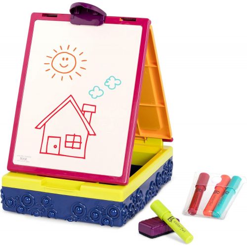  [아마존 핫딜] [아마존핫딜]B. toys by Battat B. Toys  Table Top Easel for Kids  Take It Easel  Double Sided  Chalkboard & Whiteboard  Portable & Foldable  Storage  Chalk, Markers, Eraser