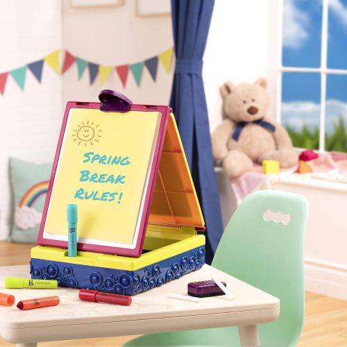  [아마존 핫딜] [아마존핫딜]B. toys by Battat B. Toys  Table Top Easel for Kids  Take It Easel  Double Sided  Chalkboard & Whiteboard  Portable & Foldable  Storage  Chalk, Markers, Eraser