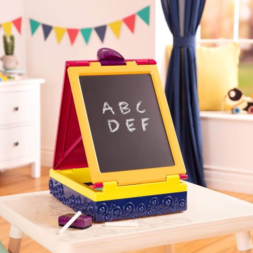  [아마존 핫딜] [아마존핫딜]B. toys by Battat B. Toys  Table Top Easel for Kids  Take It Easel  Double Sided  Chalkboard & Whiteboard  Portable & Foldable  Storage  Chalk, Markers, Eraser