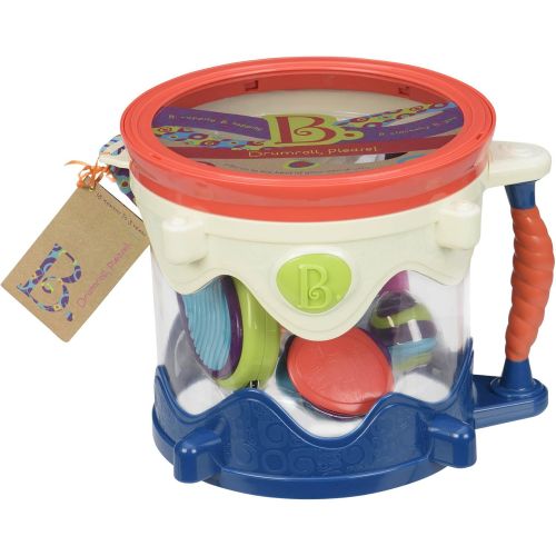  [아마존베스트]B toys  Drumroll Please  7 Musical Instruments Toy Drum Kit for Kids 18 months + (7-Pcs)