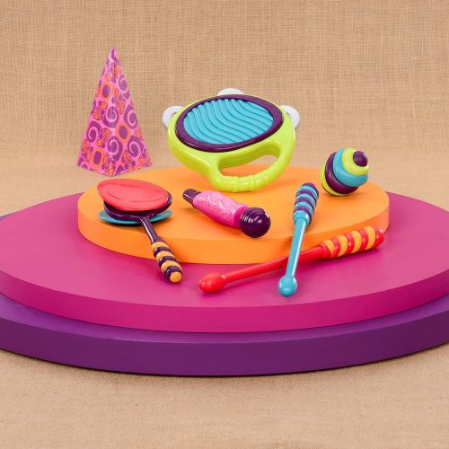  [아마존베스트]B toys  Drumroll Please  7 Musical Instruments Toy Drum Kit for Kids 18 months + (7-Pcs)