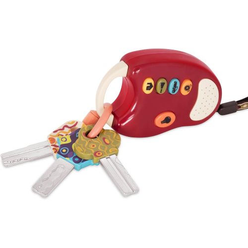  [아마존베스트]B. toys  FunKeys Toy  Funky Toy Keys for Toddlers and Babies  Toy Car Keys and Red remote with Light and Sounds 100% Non-Toxic and BPA-Free