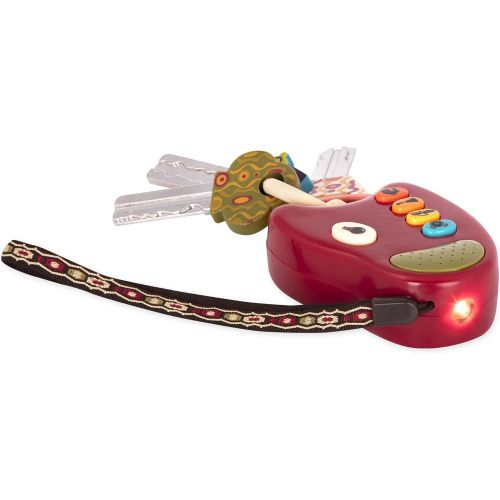  [아마존베스트]B. toys  FunKeys Toy  Funky Toy Keys for Toddlers and Babies  Toy Car Keys and Red remote with Light and Sounds 100% Non-Toxic and BPA-Free