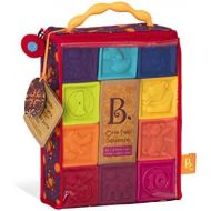[아마존베스트]B. toys by Battat B. Toys  One Two Squeeze Baby Blocks - Building Blocks for Toddlers  Educational Baby Toys 6 Months & Up with Numbers, Shapes, Animals & Textures  10 Soft & Colorful Stacking Bl