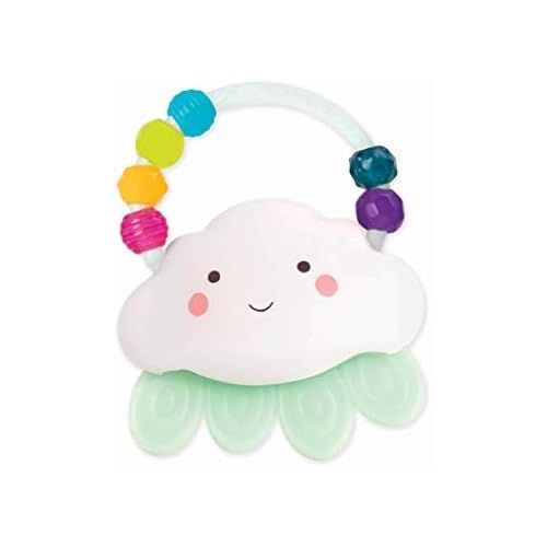  B. toys by Battat B. toys  Rain-Glow Squeeze  Light-Up Cloud Rattle for Babies 3 Months +