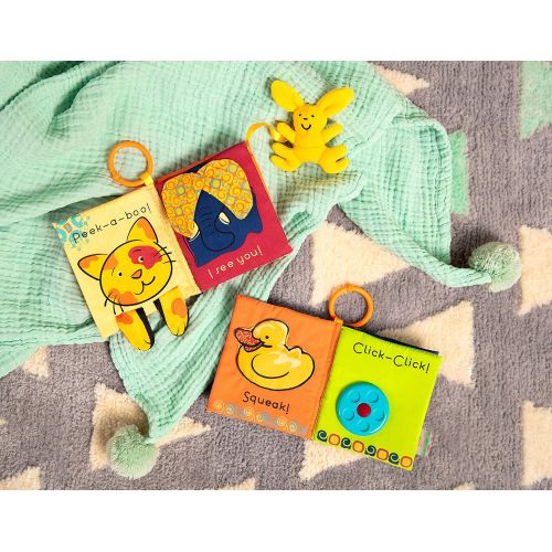  B. toys by Battat B. Toys  Soft Baby Books  Fabric Cloth Books for Babies  Interactive Sounds & Illustrations  NonToxic Toddler Shower Bath Books  Touch & Feel  2 pcs  6 Months +