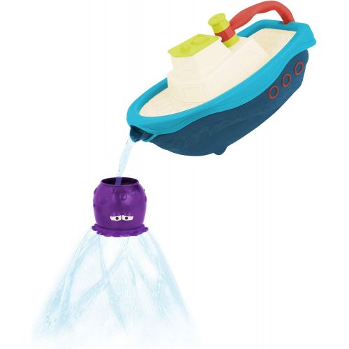  B. toys by Battat B. Toys  Off The Hook  Bath & Beach Toy Boat with Squirting Toys & Hidden Storage Compartment