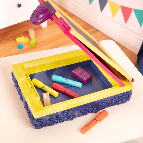  [아마존베스트]B. toys by Battat B. Toys  Table Top Easel for Kids  Double Sided Drawing Board with Chalk, Markers, Eraser  Portable Chalkboard & Whiteboard  Take It Easel  2 Years +