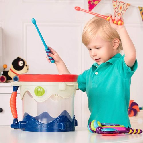  [아마존베스트]B. toys by Battat B. toys  Drumroll Please  7 Musical Instruments Toy Drum Kit for Kids 18 months + (7-Pcs)