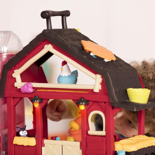  B. toys by Battat B Toys  Baa-Baa-Barn Musical Farm Set  Interactive Animal Farm with 4 Animals and 2 Rattle Balls for Kids 2+ (7pcs)