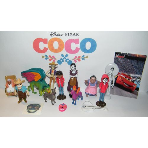 디즈니 B.B. Inc Disney Coco Movie Deluxe Figure Set of 15 Toy Kit with Figures, Charm, Tattoo, and Sticker Featuring Miguel, Dog Dante, Papa Julio, Pepita The Spirit Guide, Guitar and Mor