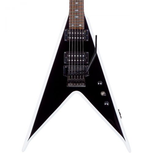  B.C. Rich},description:The B.C. Rich Junior V with Double Locking Tremolo Electric Guitar is no doubt, iconic, outrageous, classy and fast. It features a black top with white